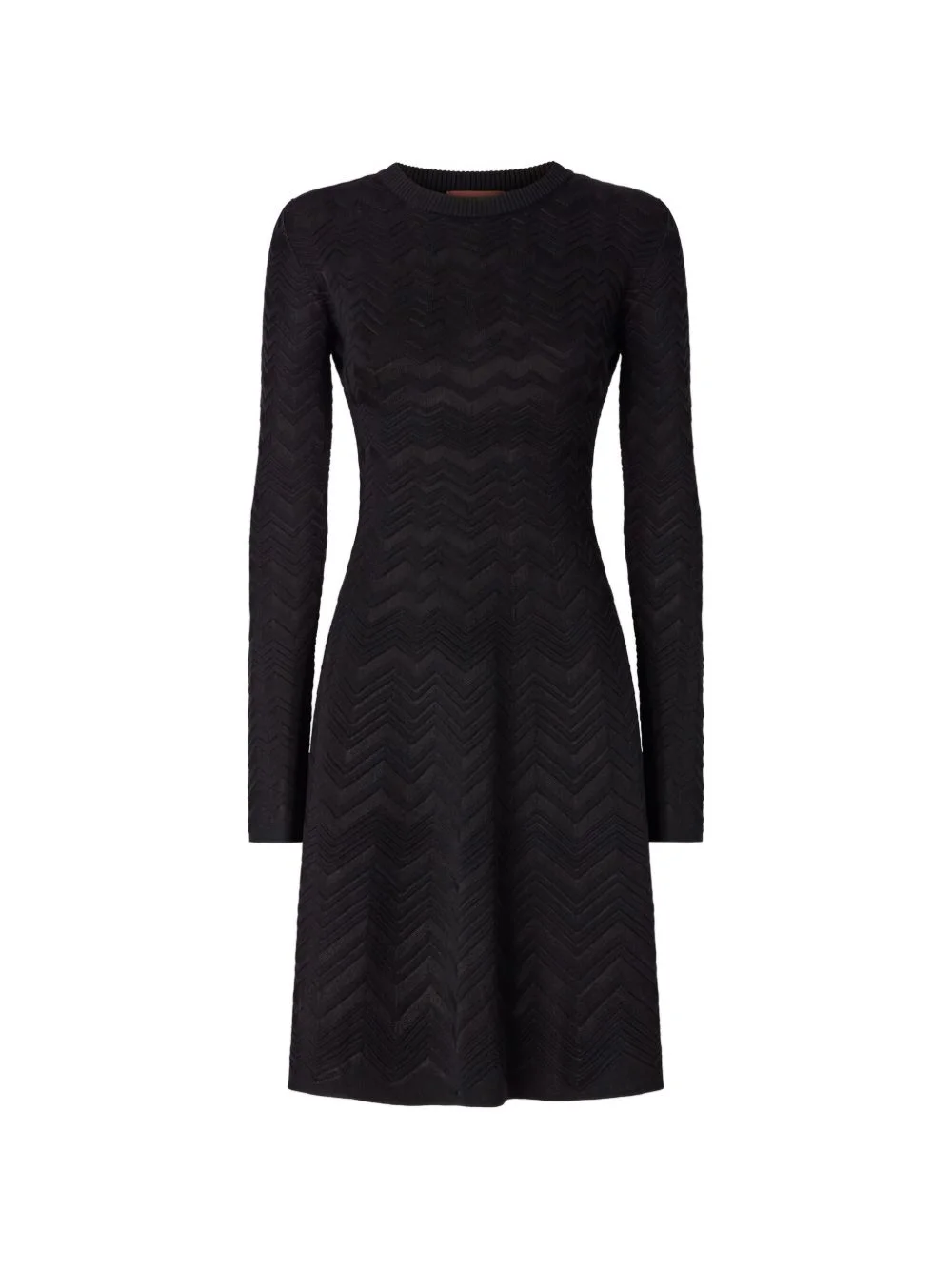 chevron long-sleeve mini dress - 1