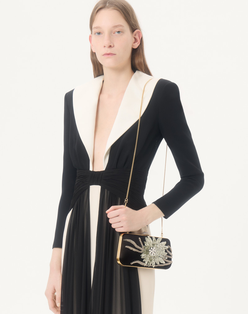 VALENTINO GARAVANI CARRY SECRETS MINAUDIERE IN SATIN WITH FLORAL EMBROIDERY 7