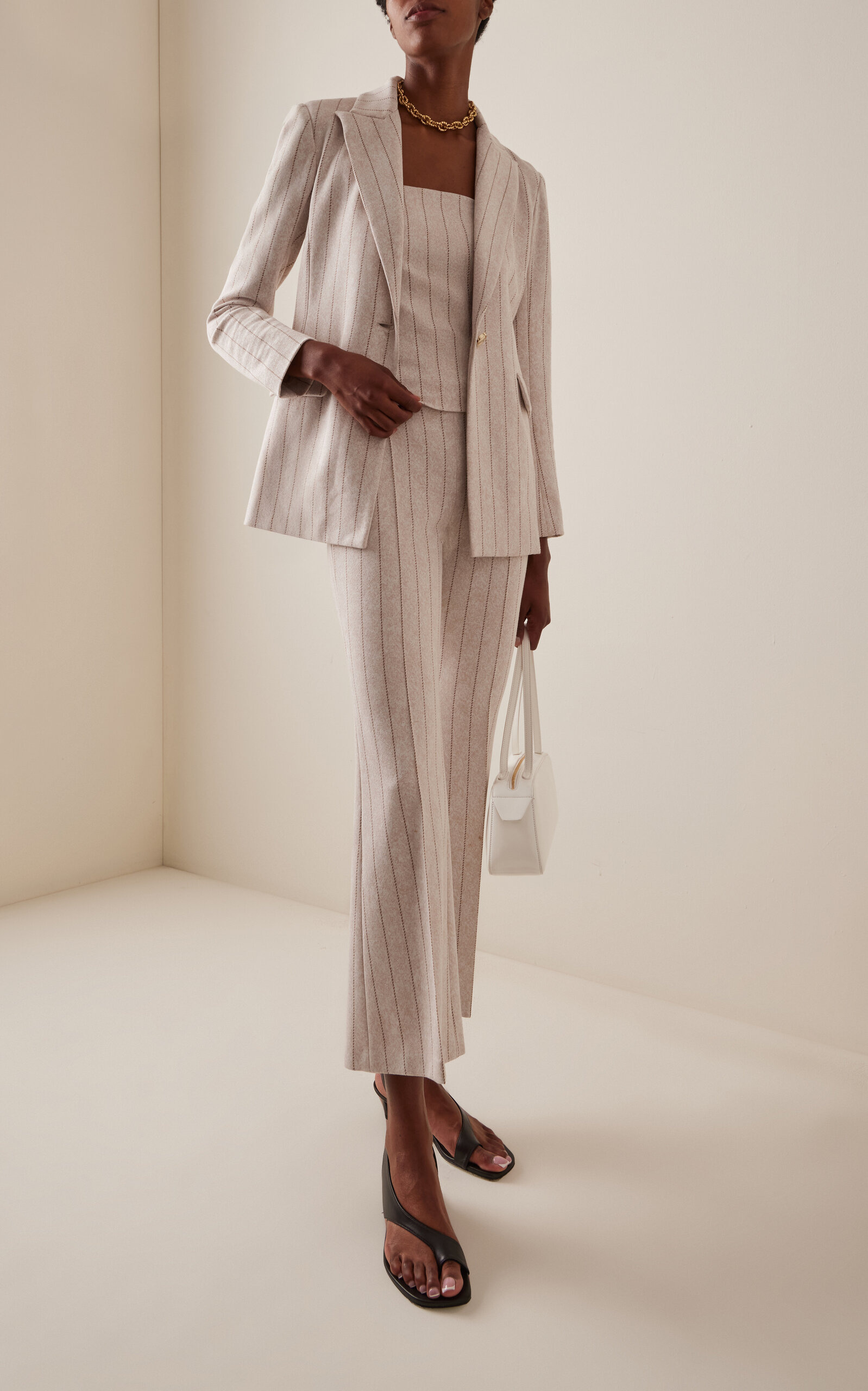 Pinstriped Jacquard Blazer neutral - 3
