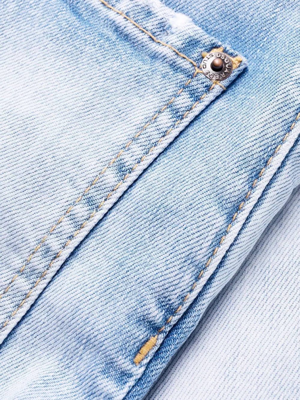 bleached effect straight-leg jeans - 8