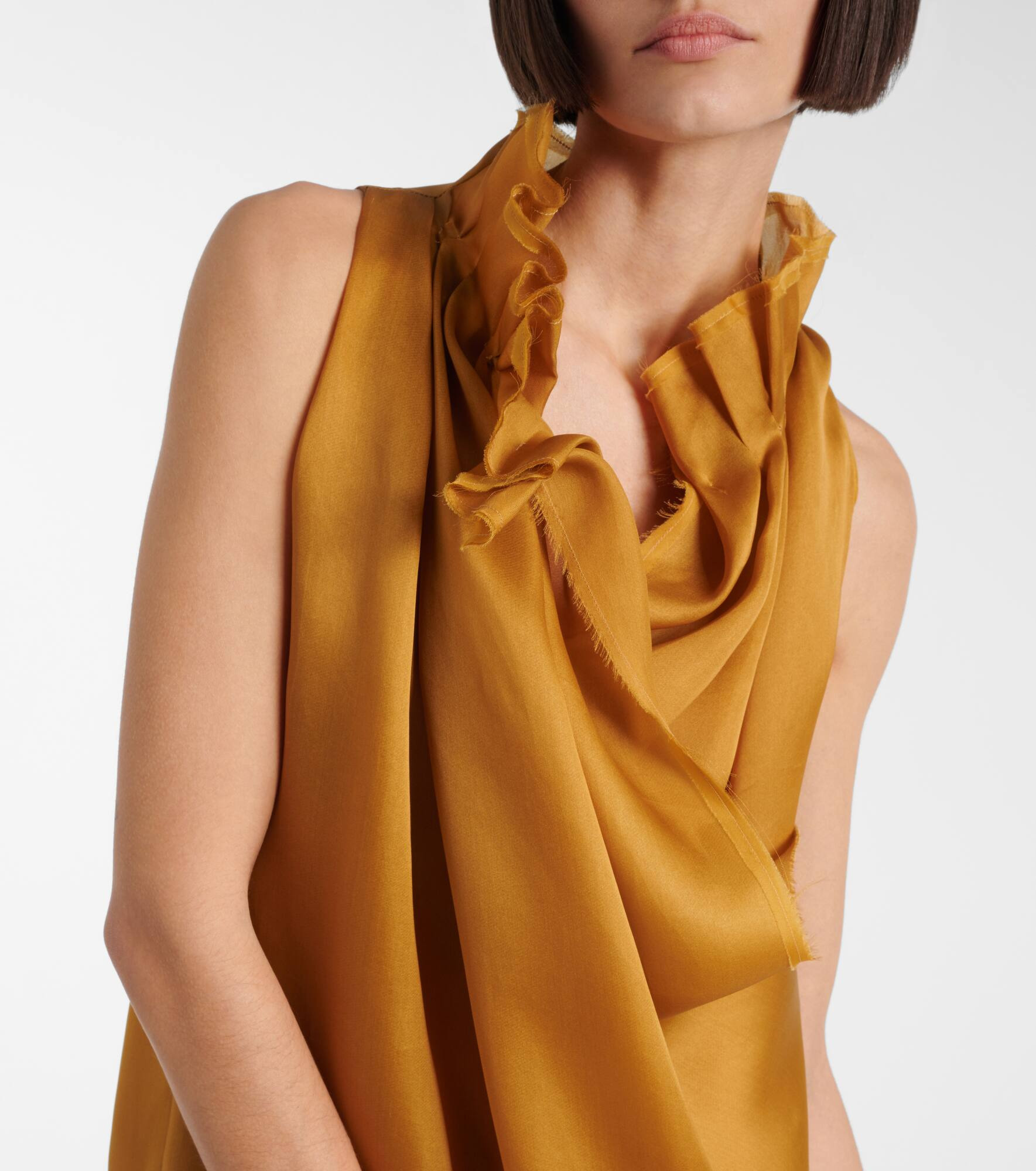 Meryl draped silk maxi dress - 4