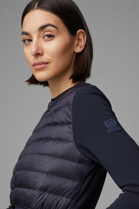 Anja Hybrid knit jacket in Navy blue - 6