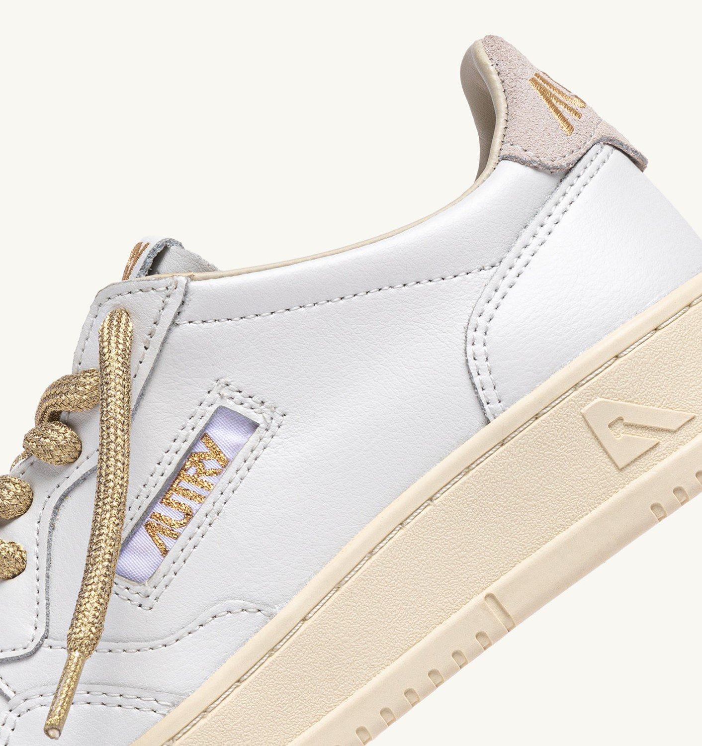 MEDALIST LOW SNEAKERS IN WHITE LEATHER AND DETAILS IN GOLD LUREX - 6