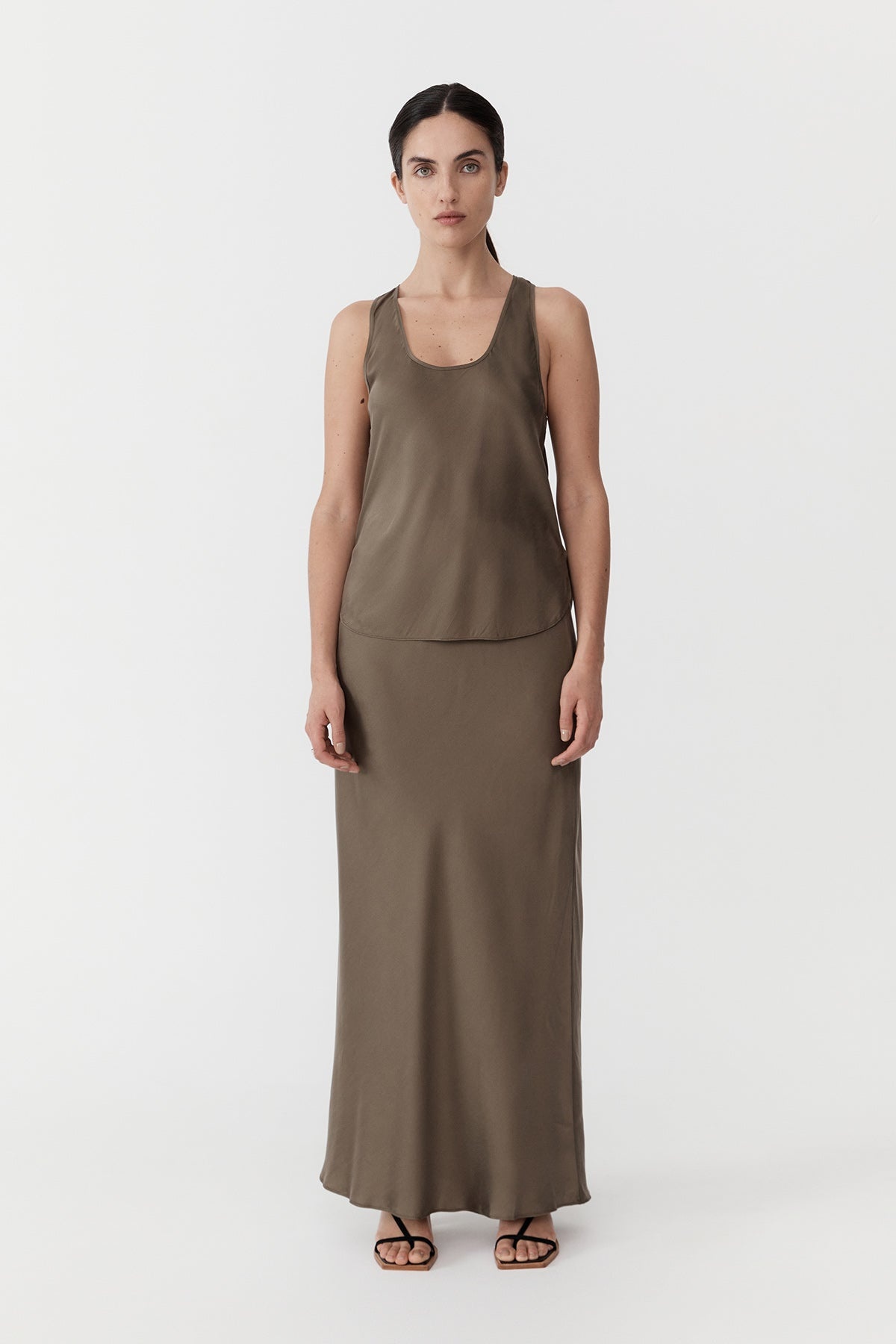 Bias Slip Skirt - Kelp - 5
