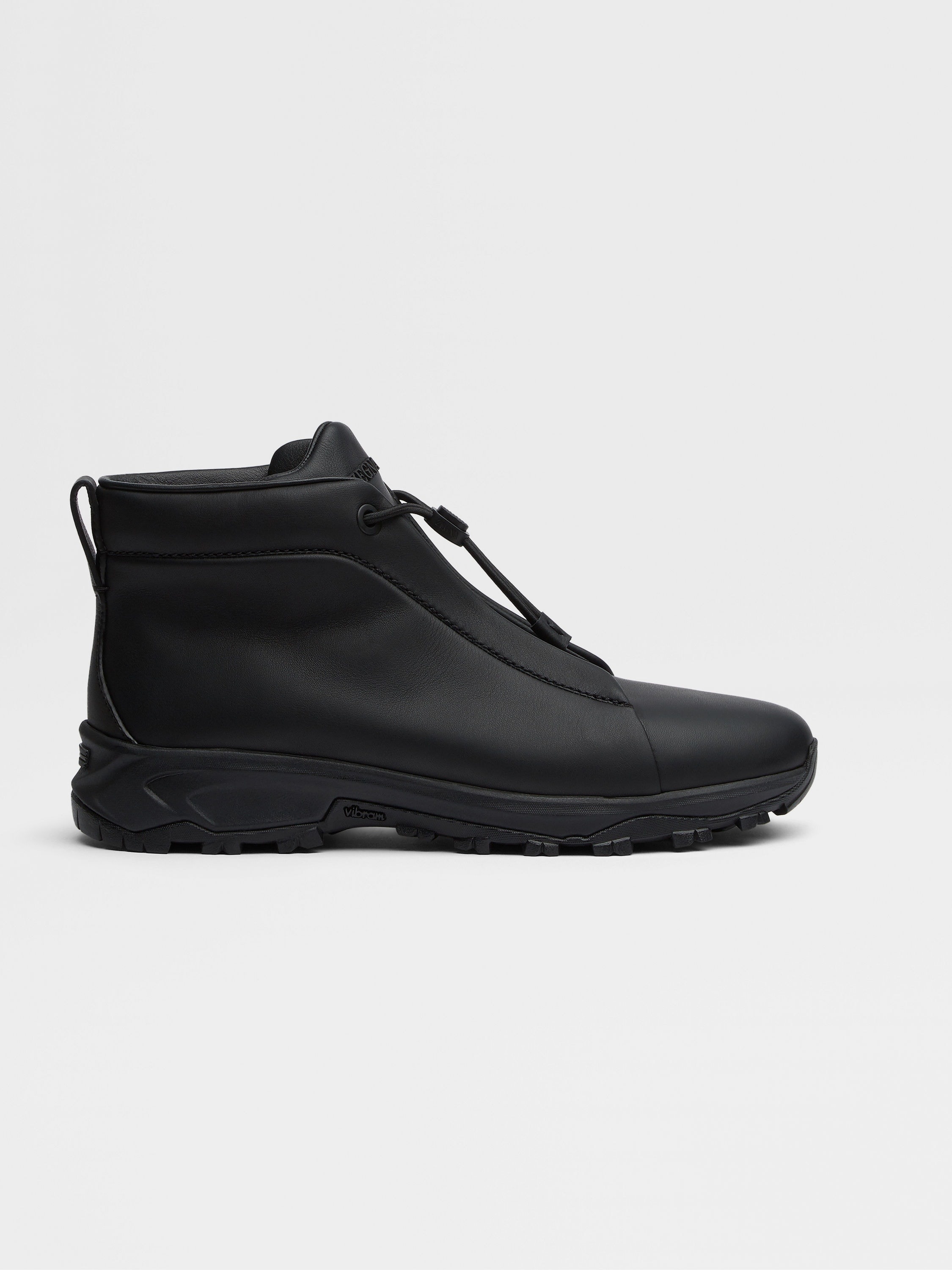 BLACK LEATHER TRIPLE STITCH™ VETTA SNEAKERS - 5