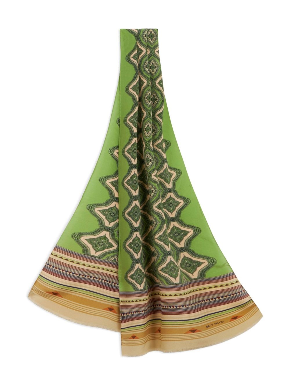 geometric-print silk scarf - 3