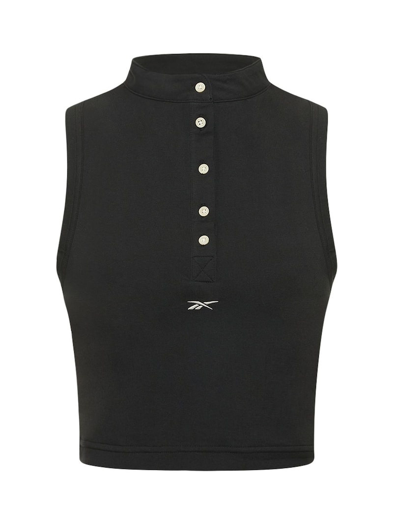 Button down cropped tank top 1