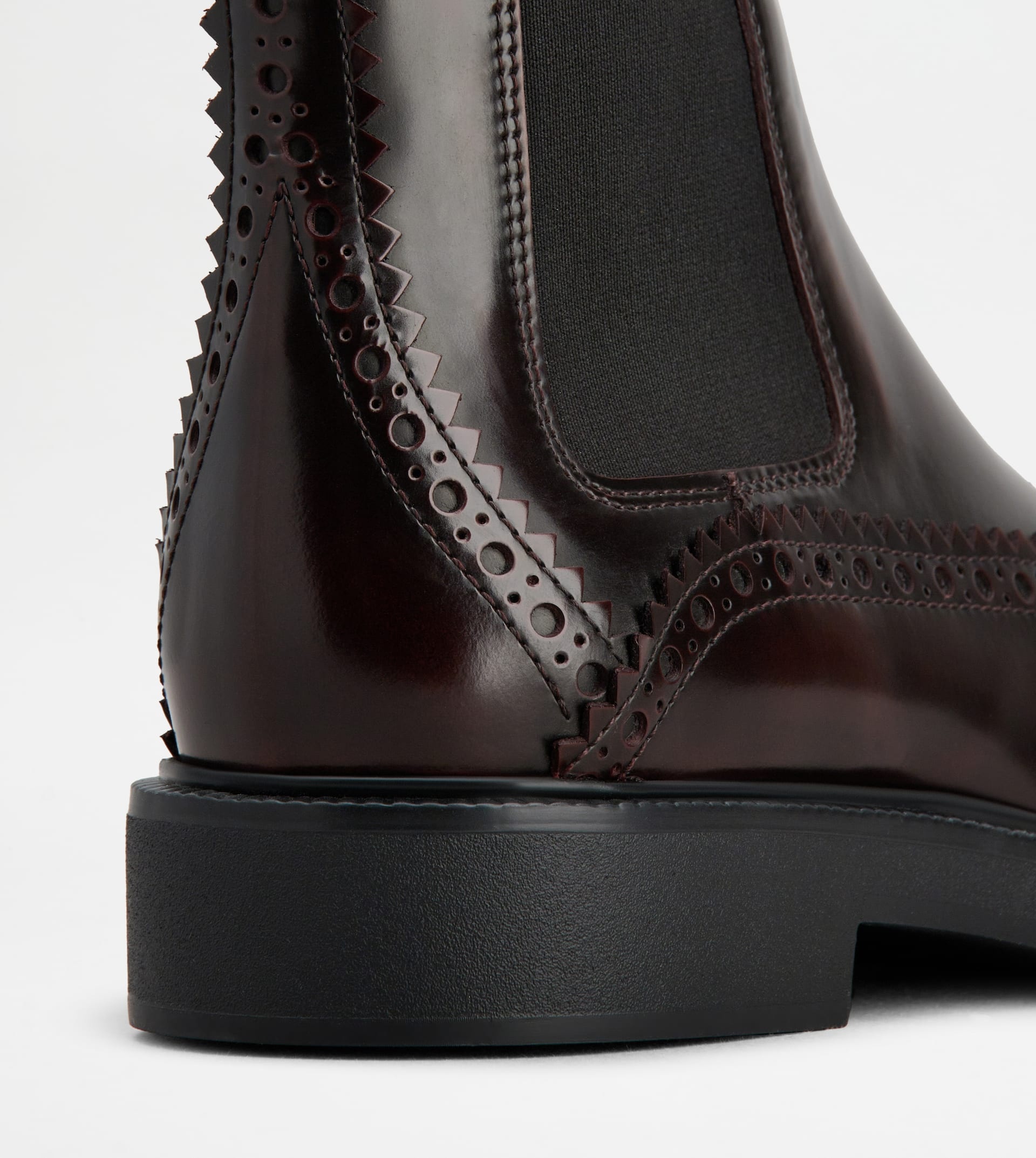 ANKLE BOOTS IN LEATHER - BURGUNDY - 5