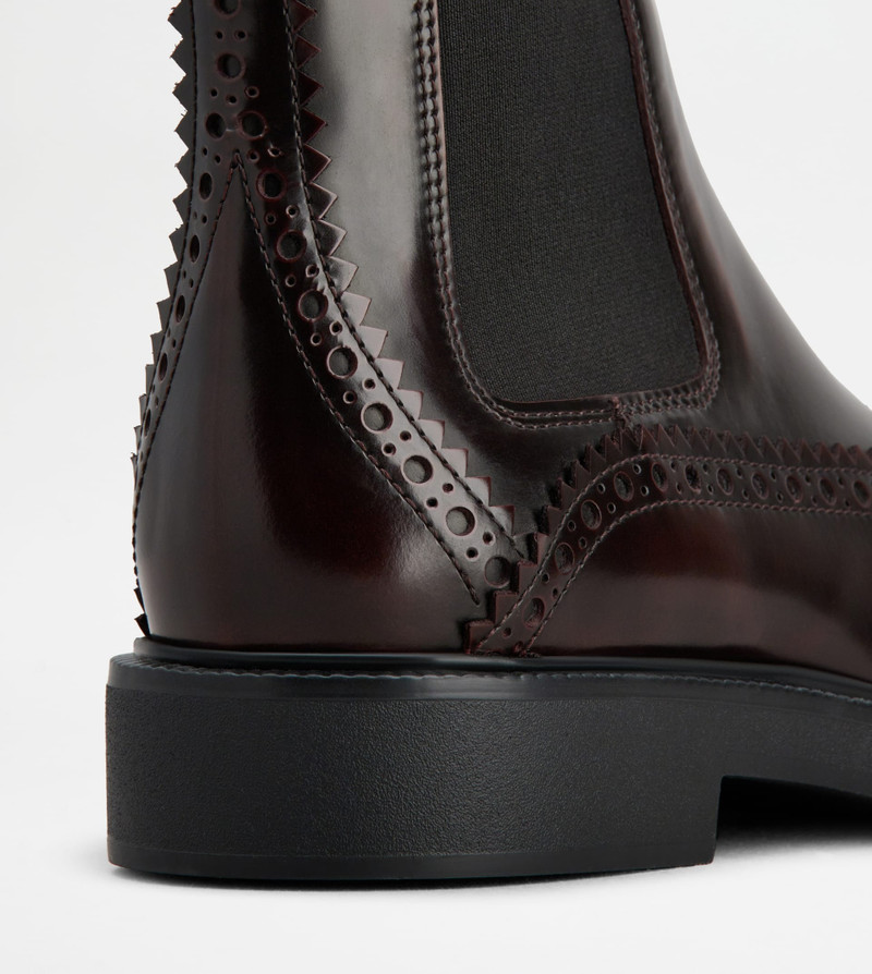 ANKLE BOOTS IN LEATHER - BURGUNDY 5