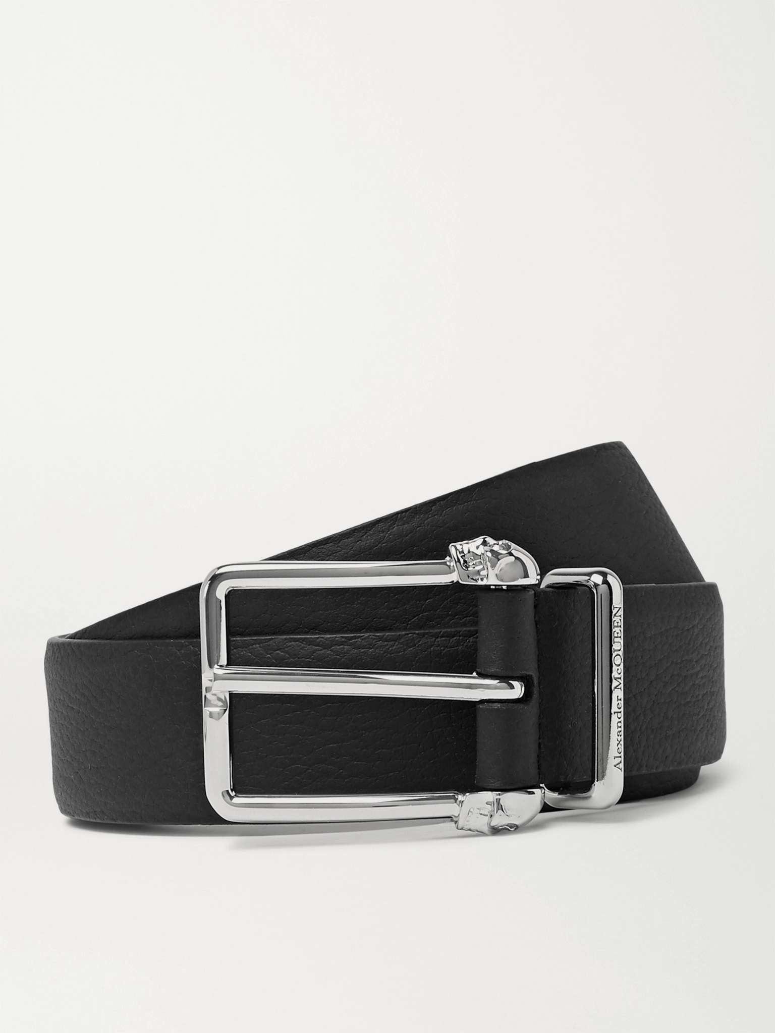 3cm Black Full-Grain Leather Belt - 1