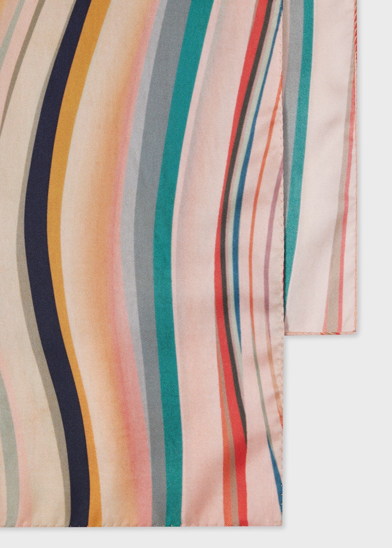Women's Dusky Pink 'Swirl' Silk Twill Scarf - 3