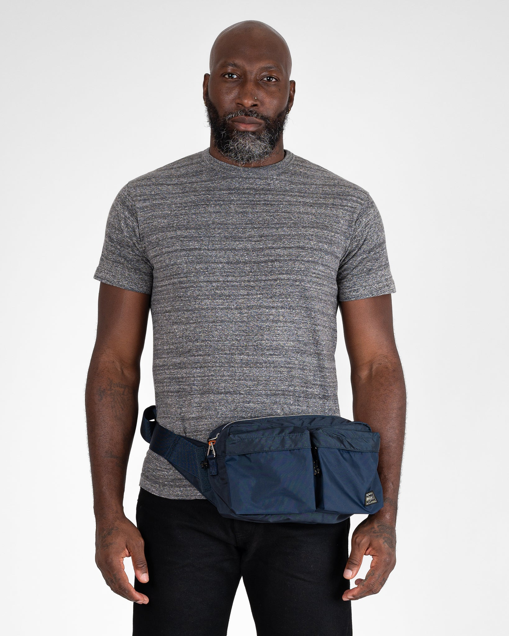 POR-FOR-WAS-NAV Porter - Yoshida & Co. - Force 2Way Waist Bag - Navy Blue - 2