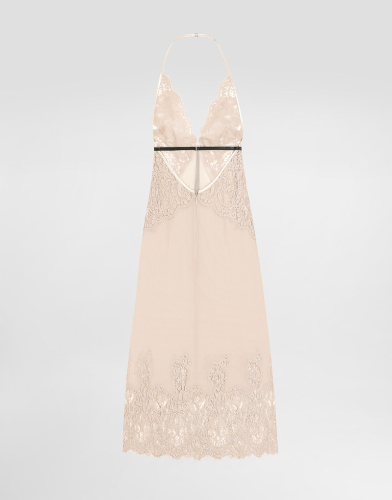 Georgette slip dress with lace details 3
