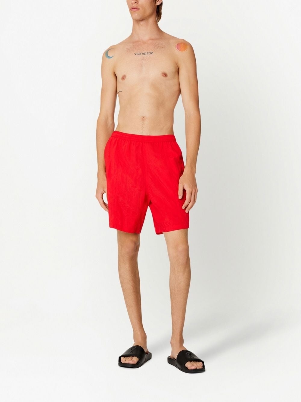 embroidered-logo swim shorts - 2