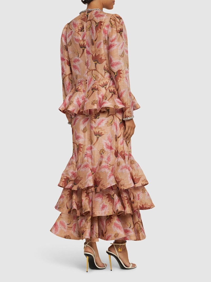 Zimmermann Illustration organza midi dress | luisaviaroma