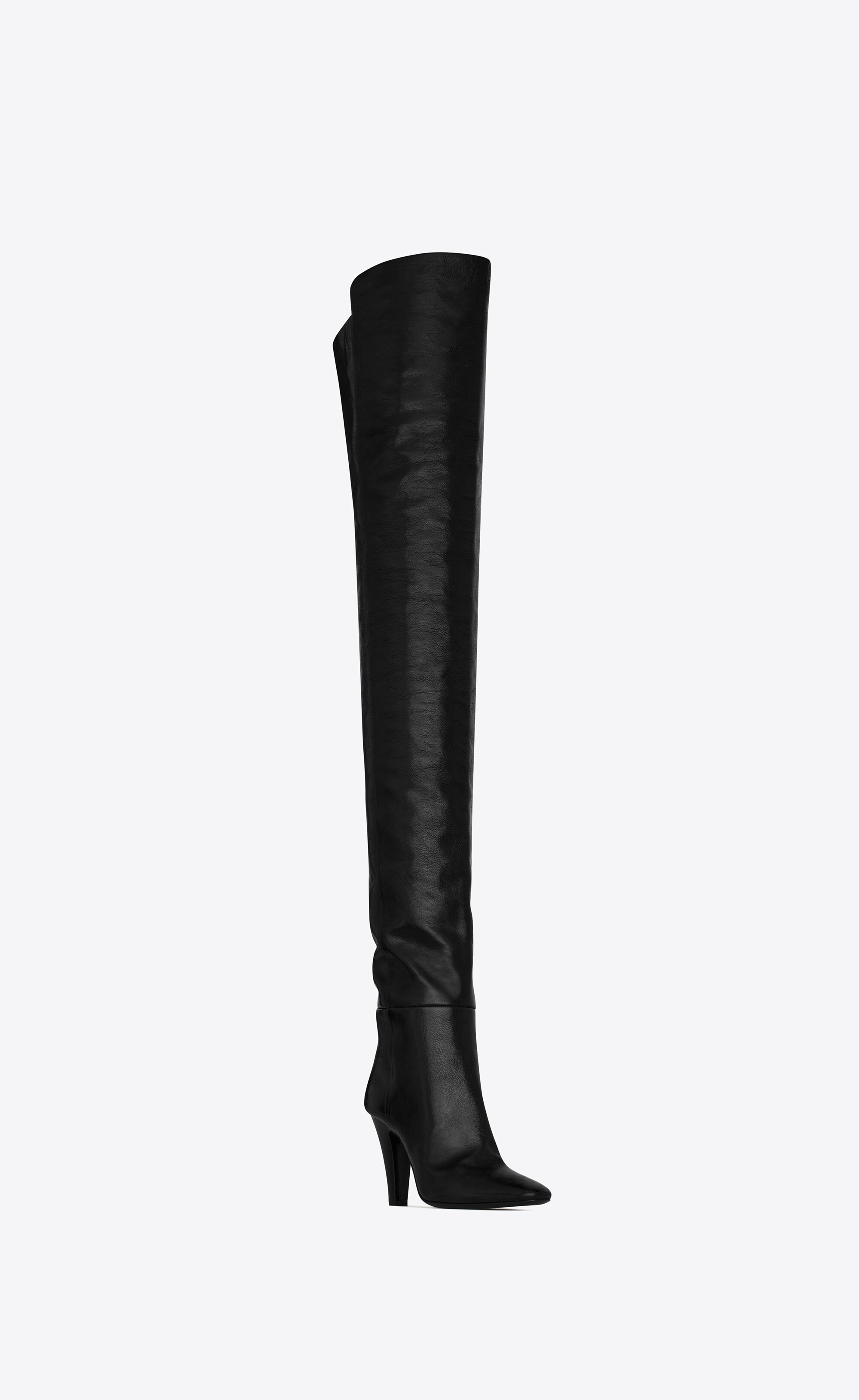 betty over-the-knee boots in shiny grained leather - 6