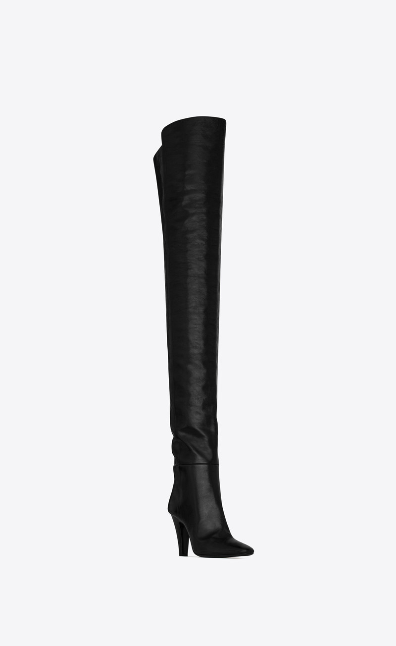 betty over-the-knee boots in shiny grained leather 6