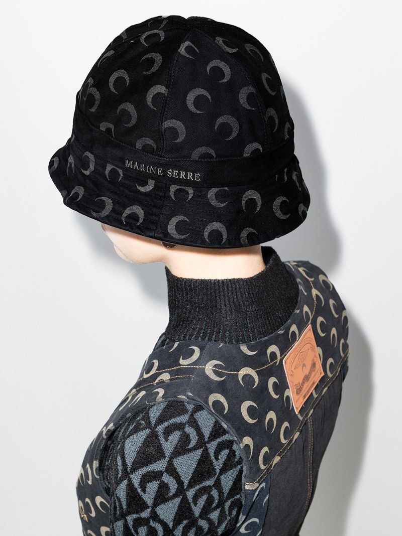 Marine Serre crescent-moon print bucket hat outlook