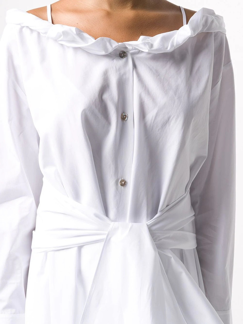 tie-waist button-through midi dress 5