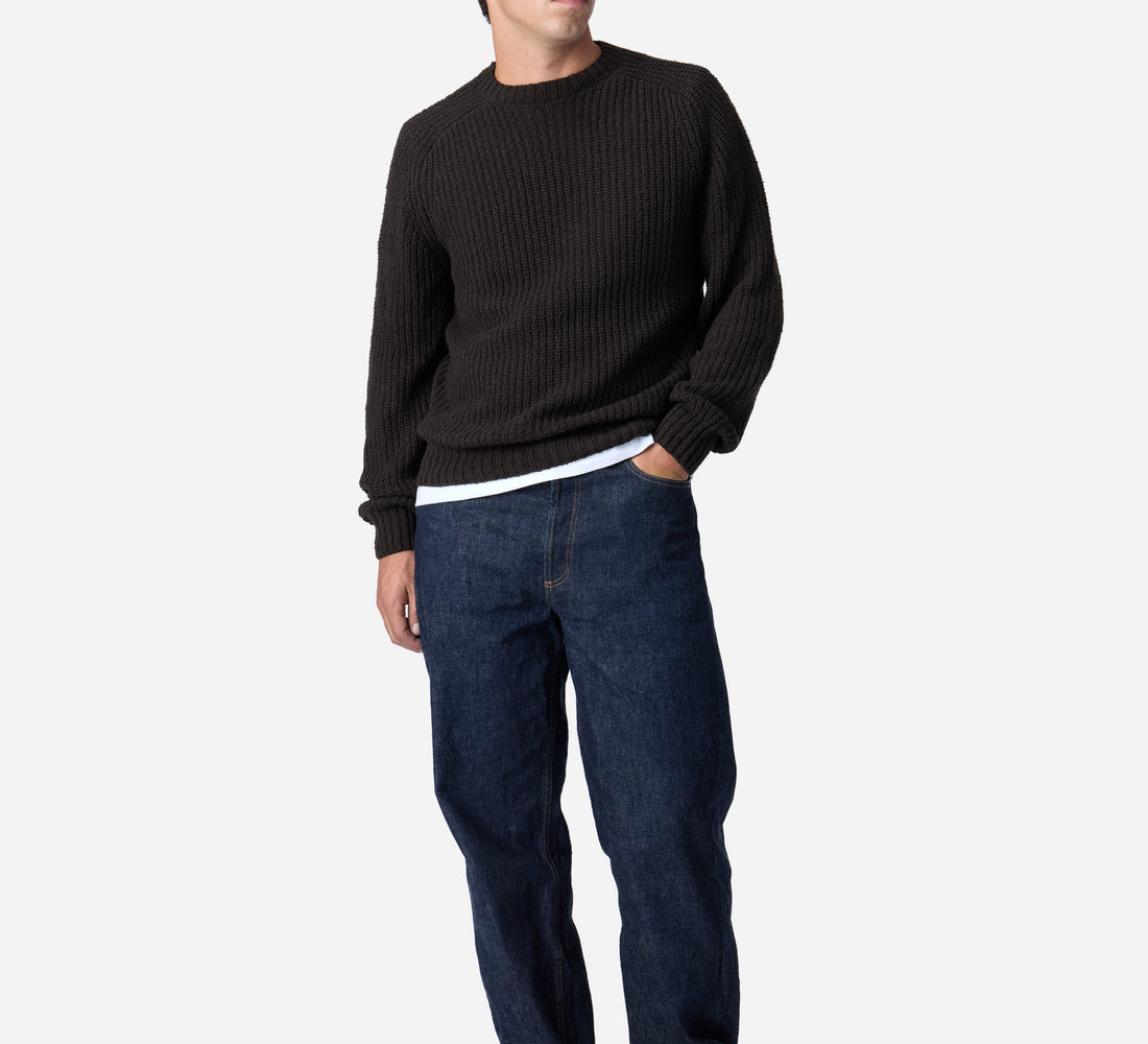 Cotton Crewneck Sweater - Bark Boucle - 4