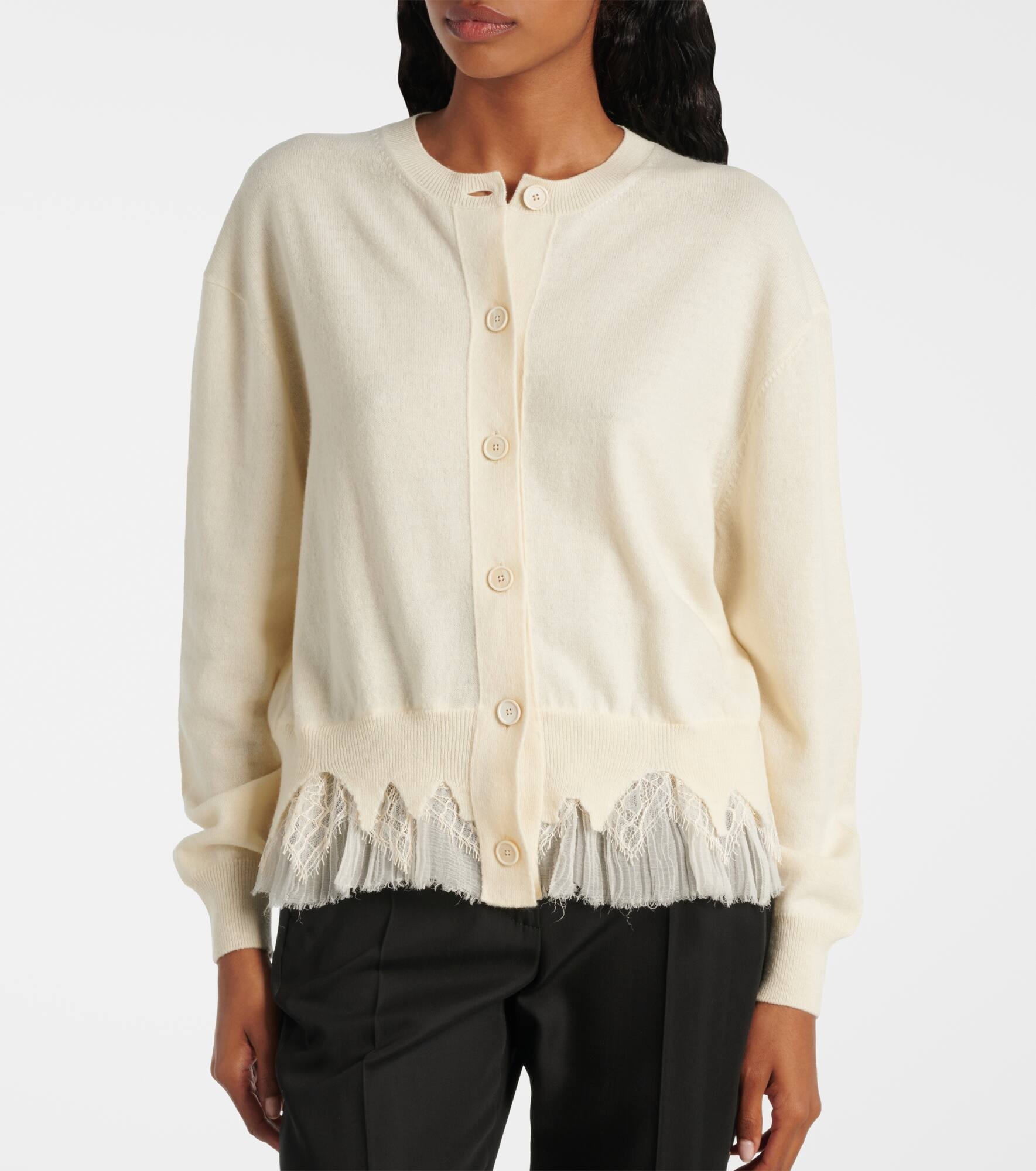 Deconstructed wool and cashmere cardigan - 6