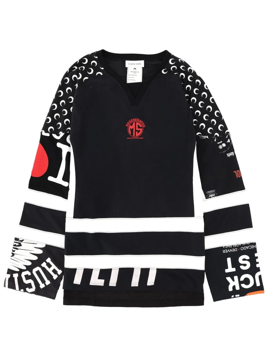 Marine Serre Men "Upcycle Graphic" Field Hockey T-Shirt - 1