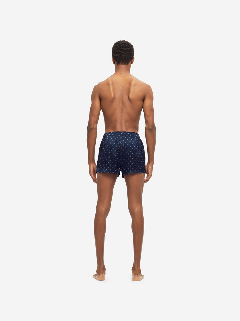 Men's Modern Fit Boxers Brindisi 79 Silk Satin Navy - 4