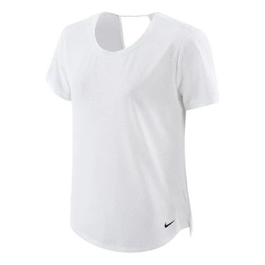 (WMNS) Nike Dri-Fit One Breathe T-shirt 'White' DX0132-100 - 1