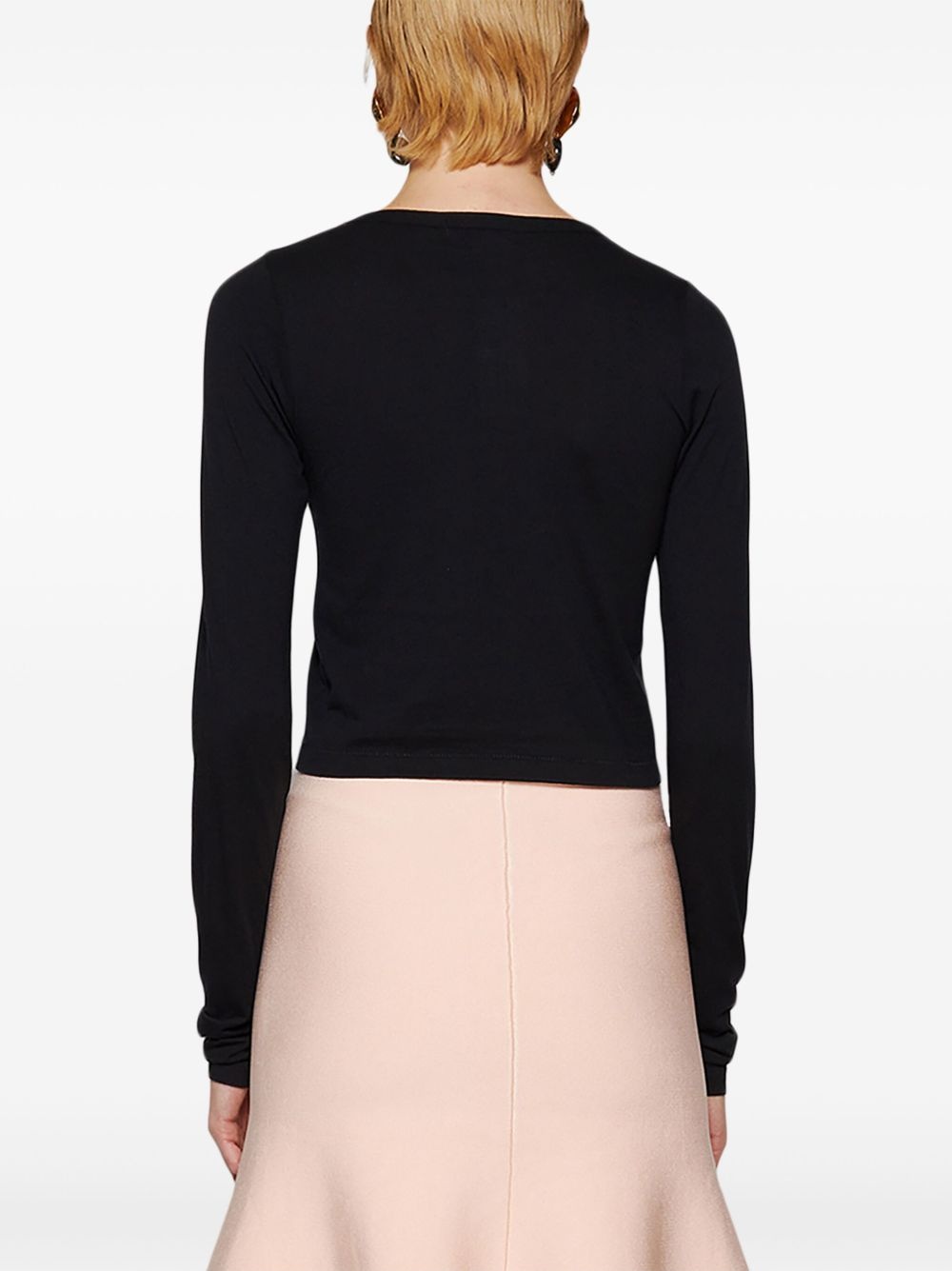 crew-neck long-sleeved top - 4