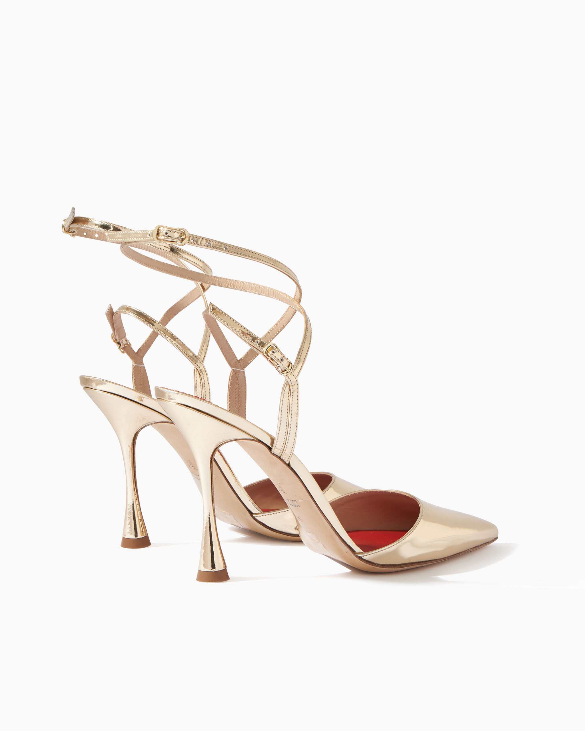 Strappy Pumps in Metallic Patent Leather - 4