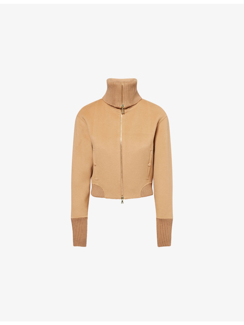 Slim-Fit High-Neck Wool-And-Cashmere Bomber Jacket - 1