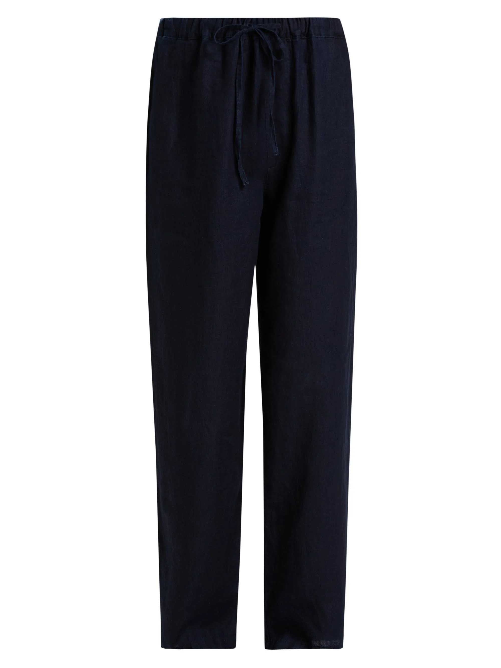 Men's Linen Drawstring Straight-Leg Pants - Rinse - 1