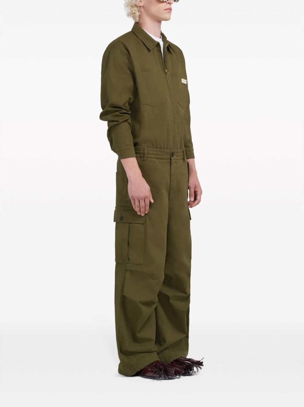 wide-leg cargo trousers - 3