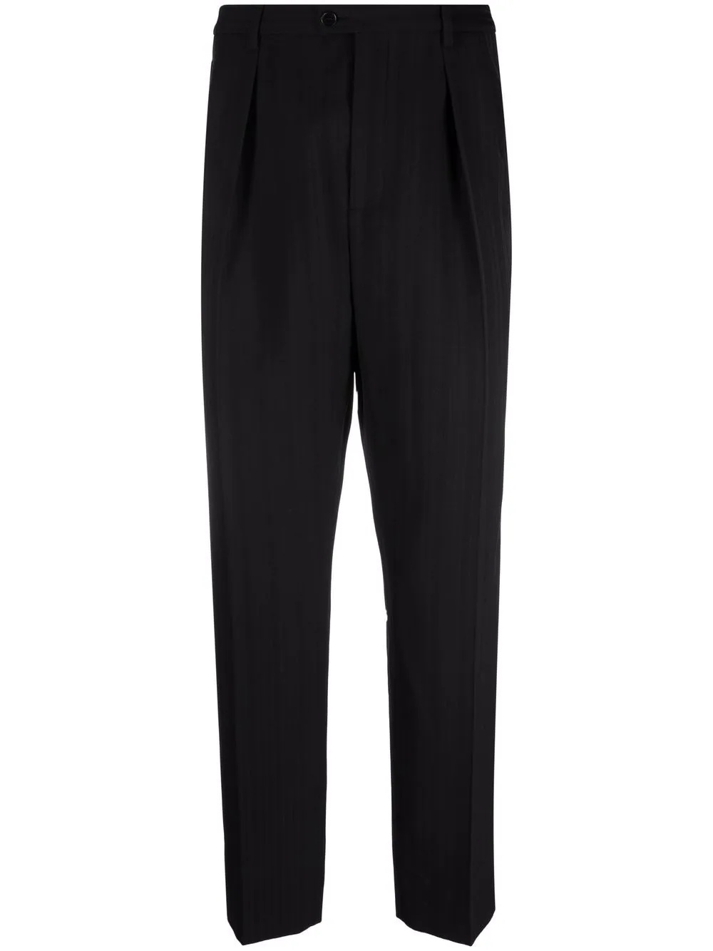 striped straight-leg silk trousers - 1