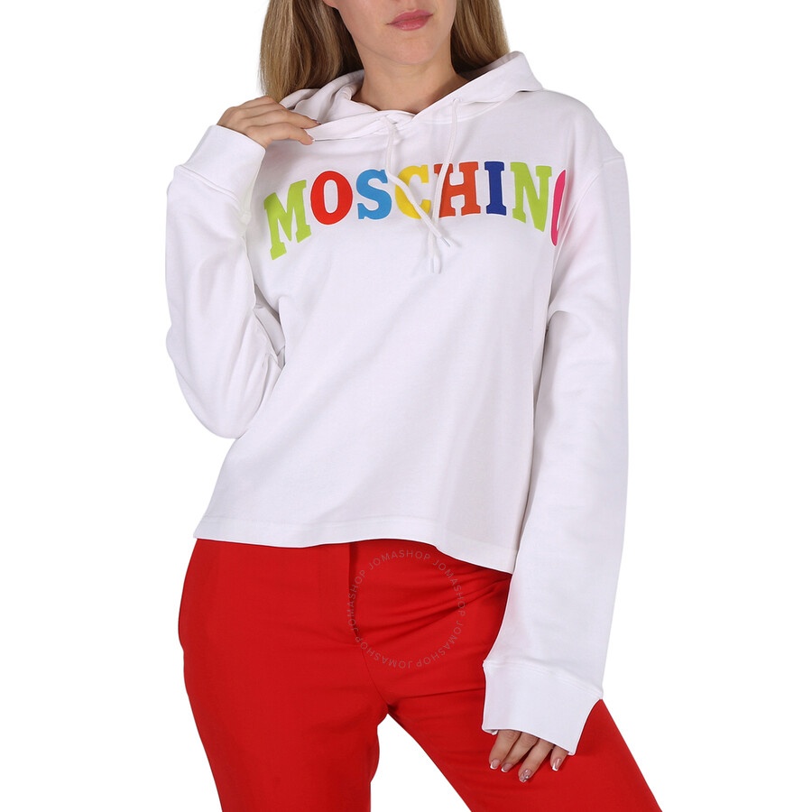 Moschino Ladies Fantasy Print White Logo Cotton Cotton Sweatshirt - 3