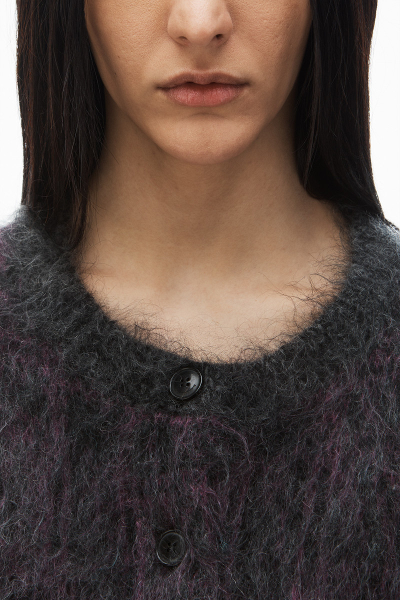 plaid cardigan in jacquard knit 5