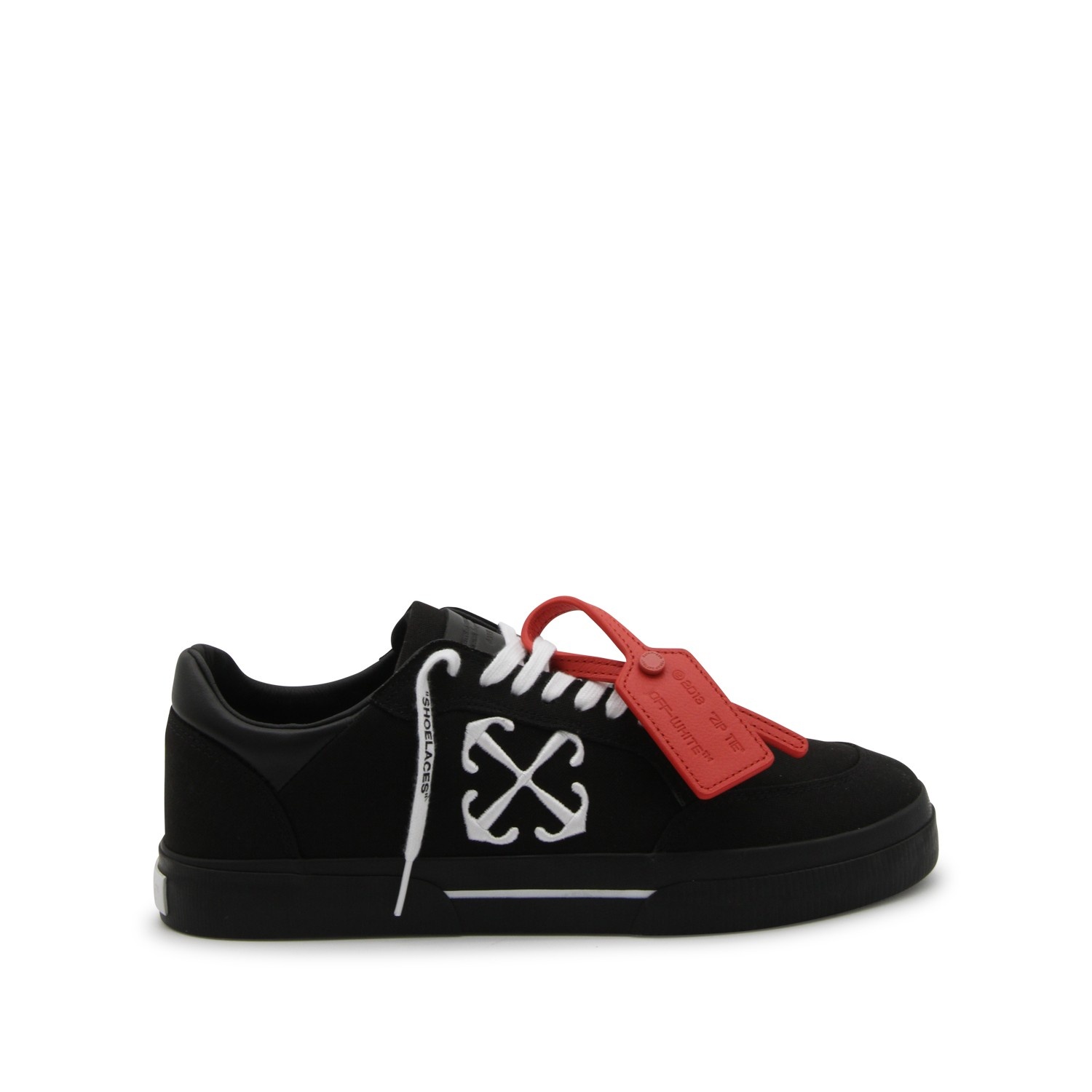 BLACK AND WHITE CANVAS VULCANIZED SNEAKERS - 1