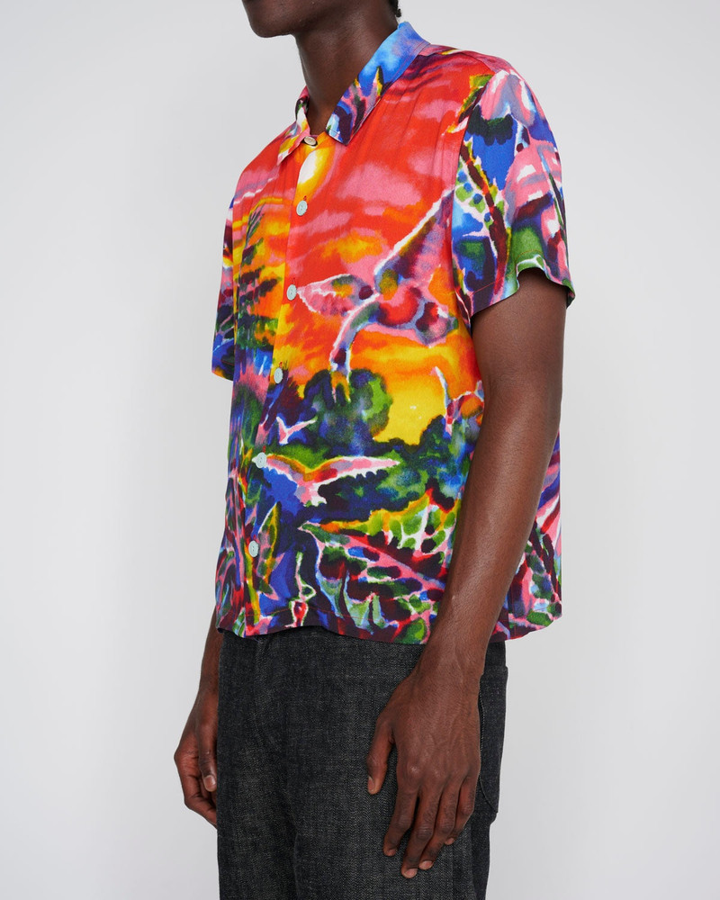 Forgotten Forest Short Sleeve Button Up Shirt - Red 6