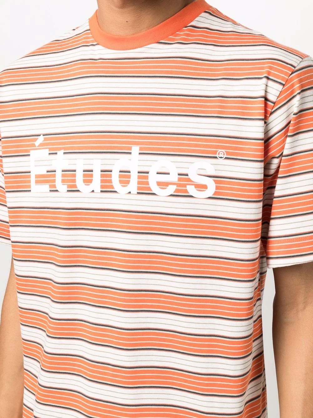 logo-print striped T-shirt - 6