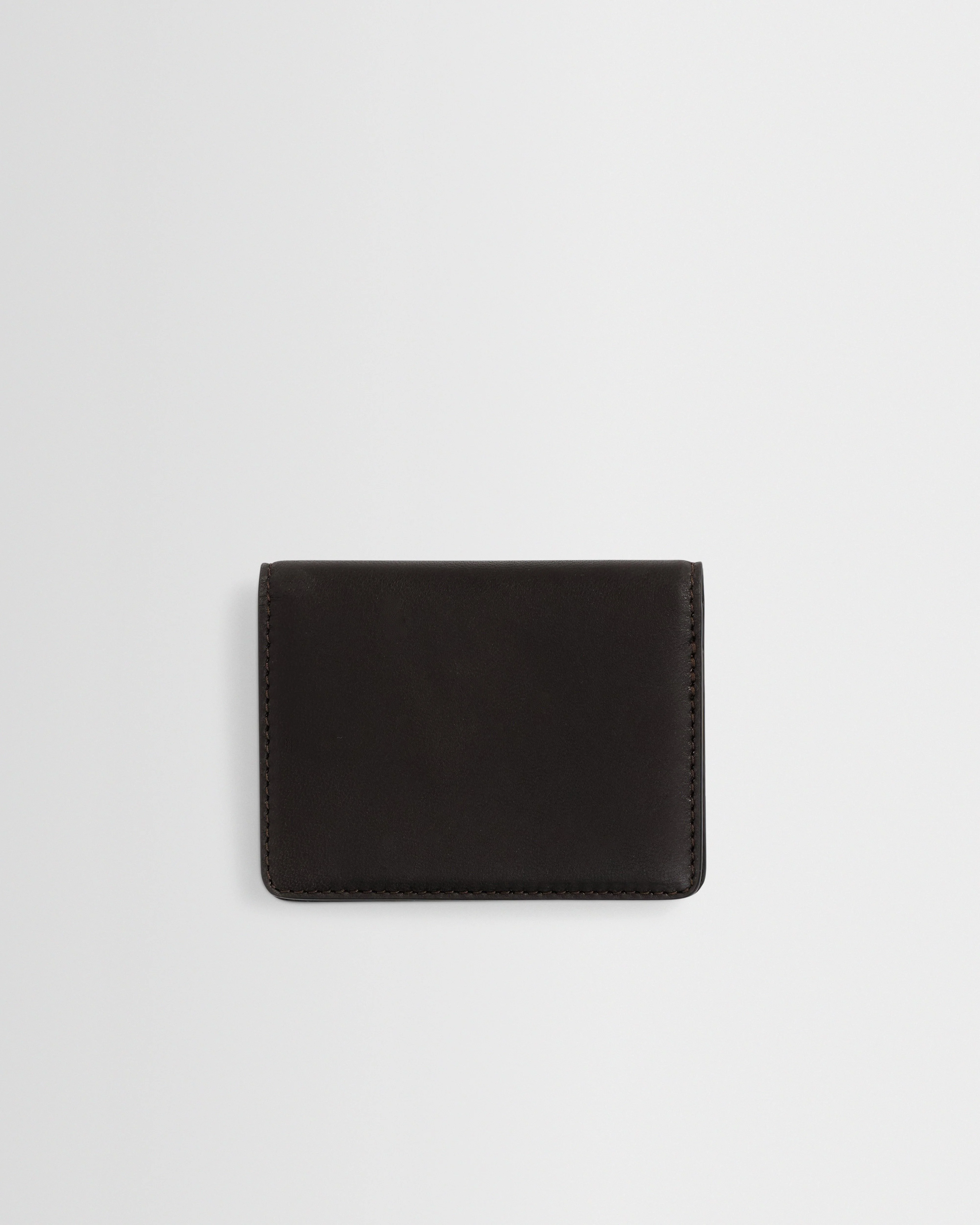 Forbe - Dark Brown Retro Grain Leather Cardholder - 1