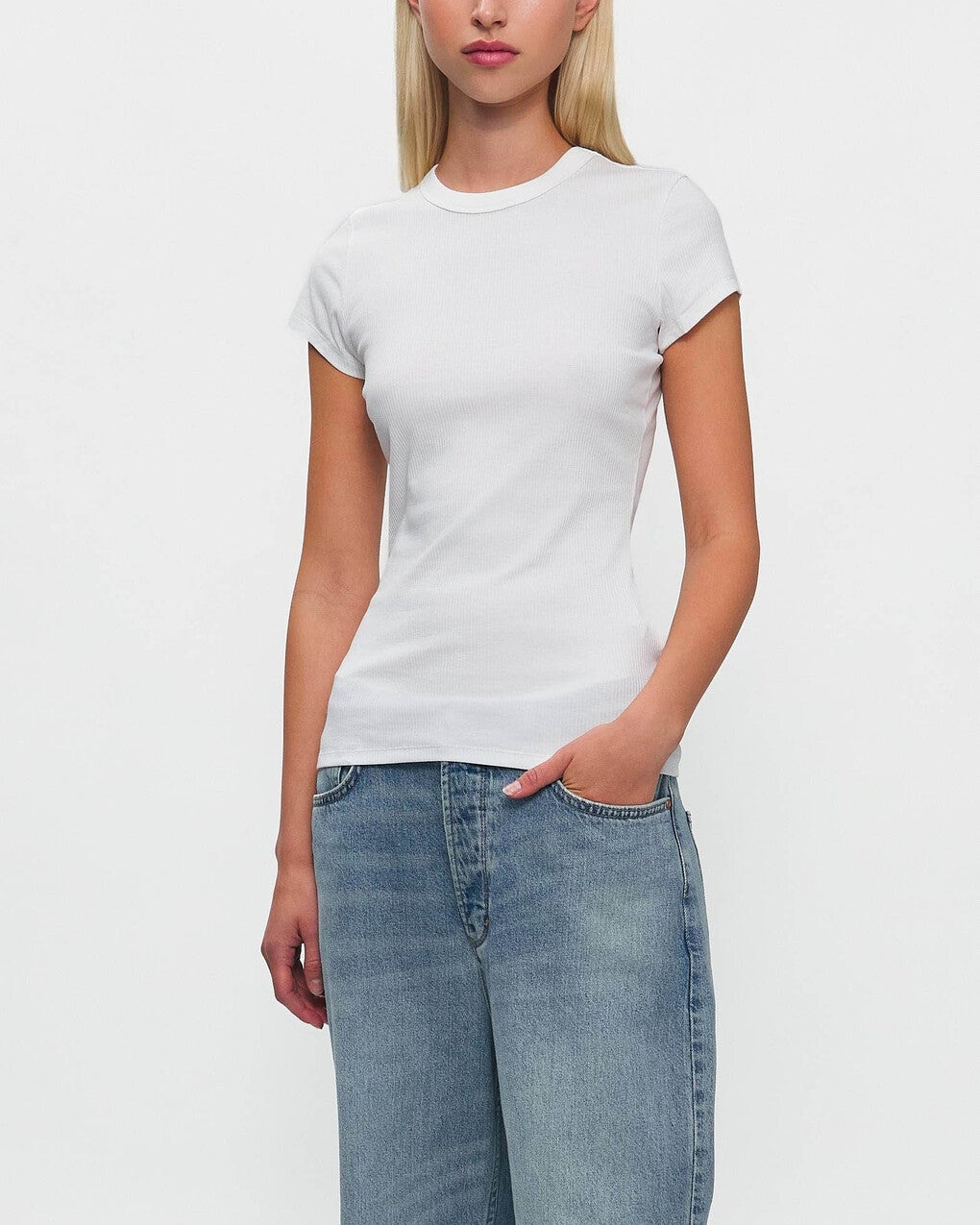 T-Shirt Fine Rib White - 2