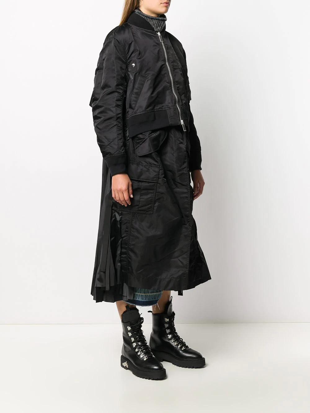 layered bomber coat - 3