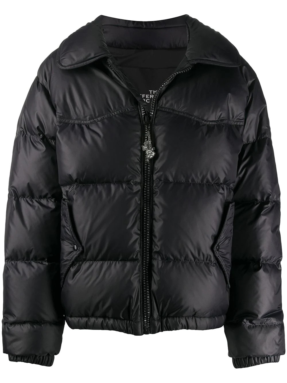 zipped puffer jacket - 1