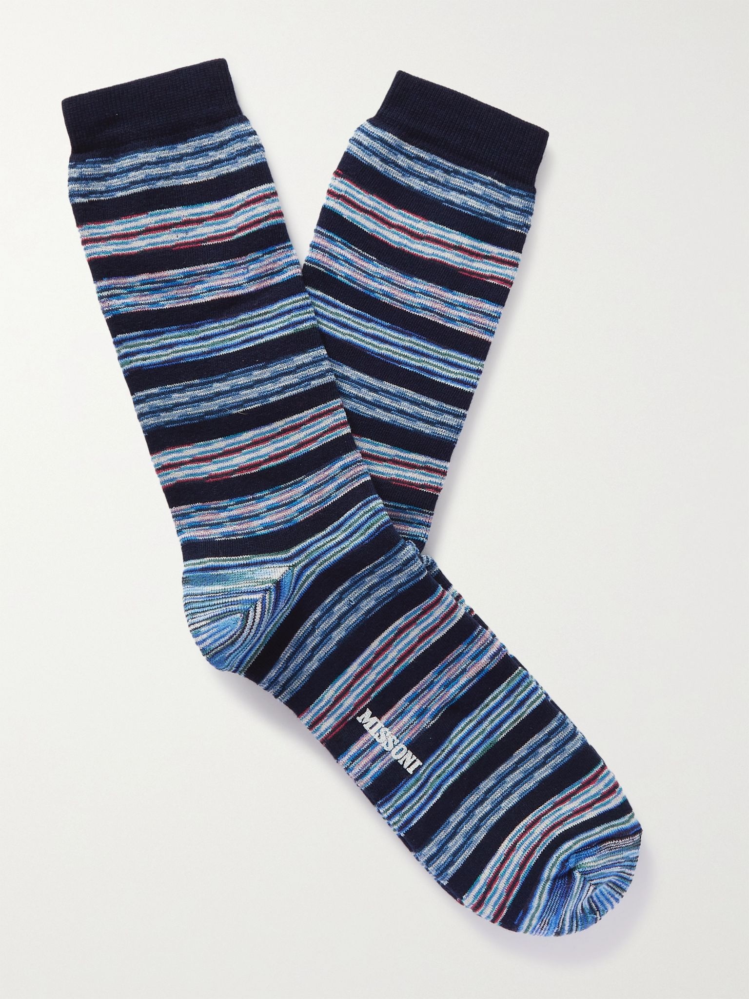 Striped Cotton-Blend Socks - 1