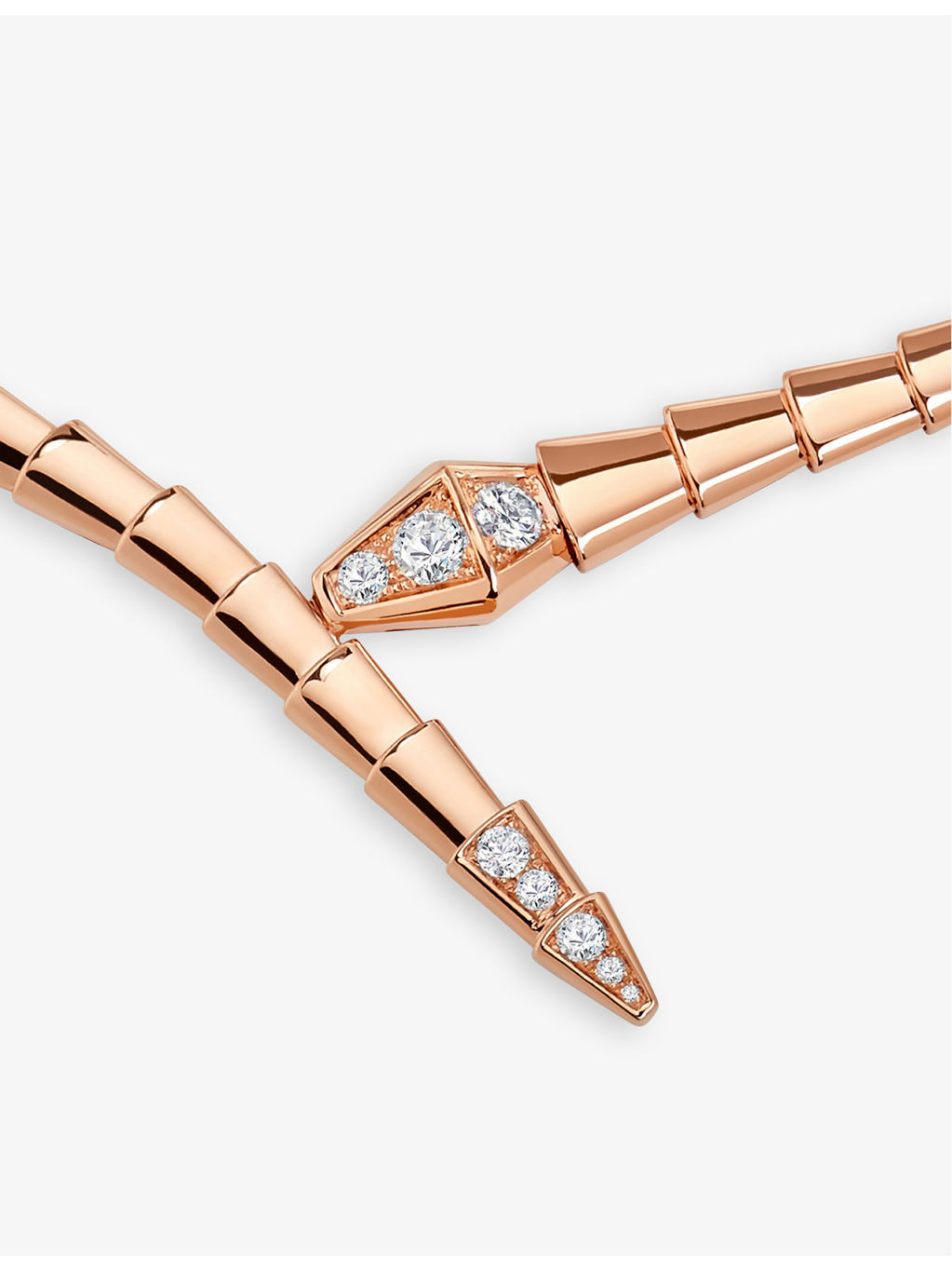 Serpenti Viper 18ct rose-gold and 0.41ct brilliant-cut diamond necklace - 2