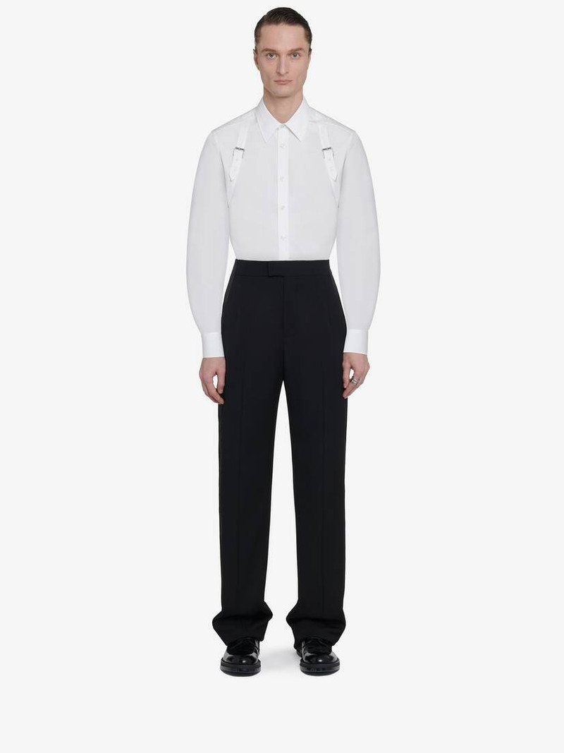 Men's Wide Leg Tuxedo Trousers in Black 1