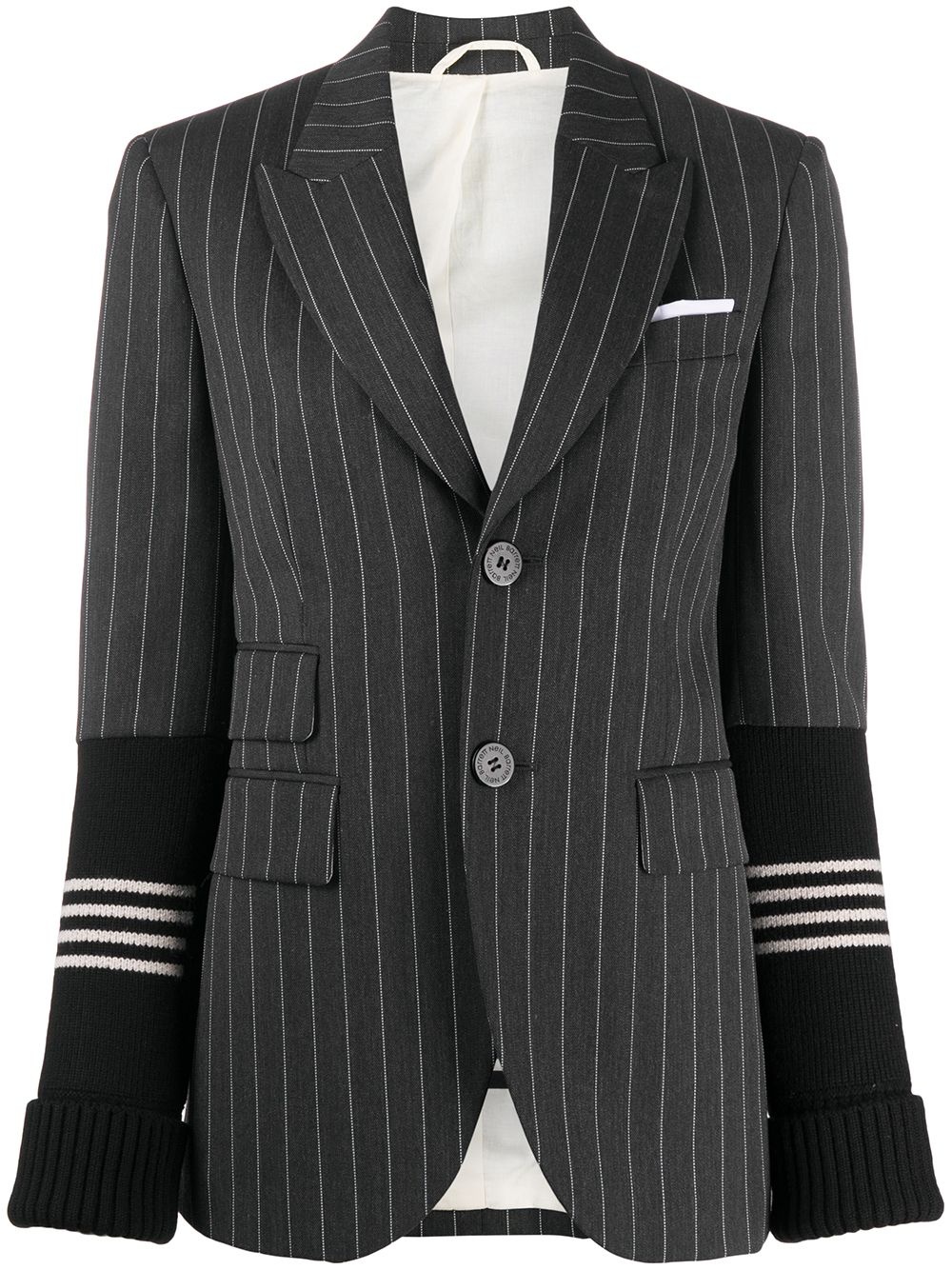 pinstripe single-breasted blazer - 1