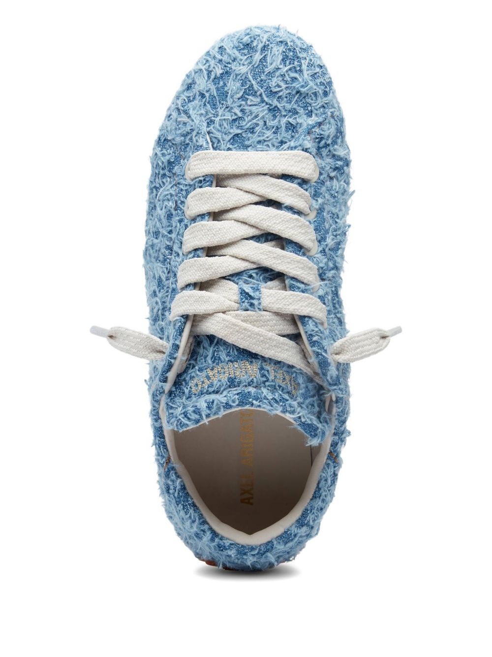 Tact frayed-denim lace-up sneakers - 5