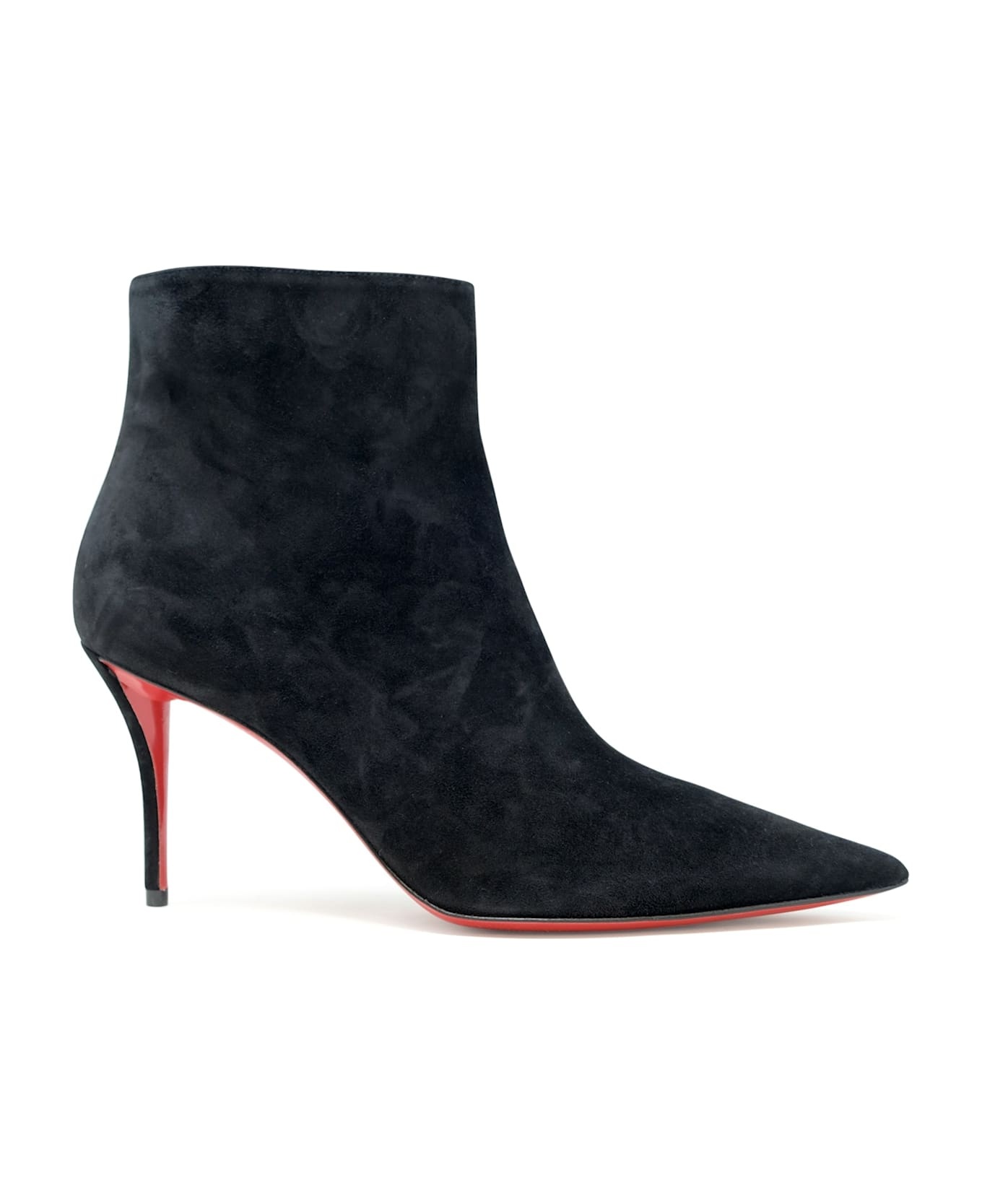 Christian Louboutin Black Suede Leather Apostropha 80 Bootie - 1