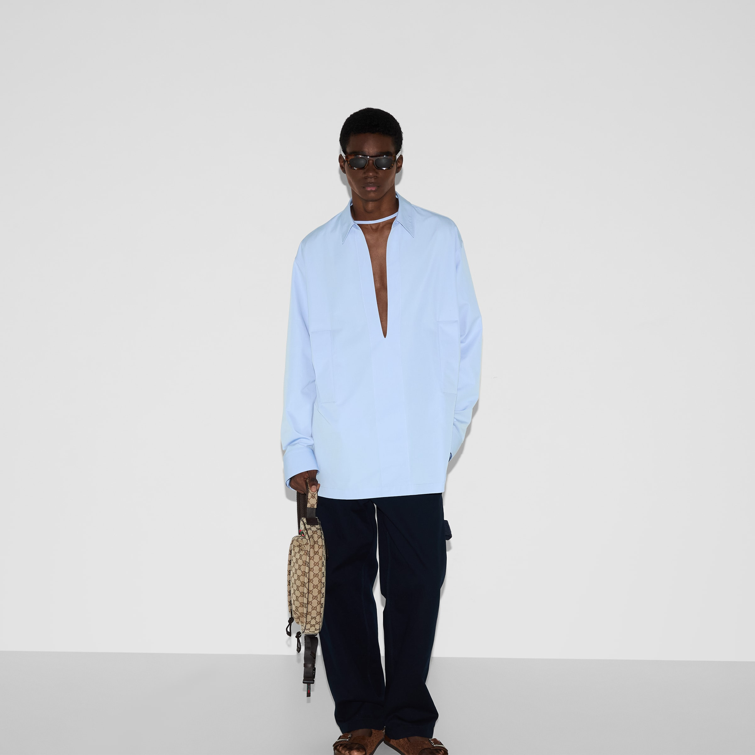 Embossed cotton poplin shirt - 6